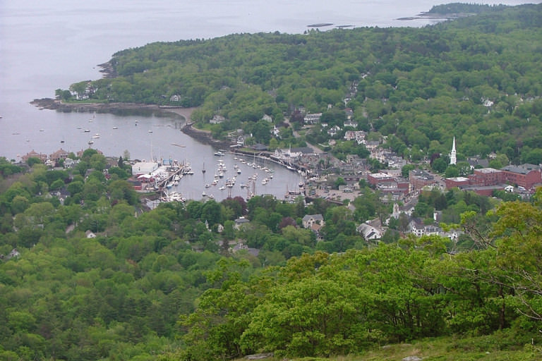 View of Camden Harbor from Mt. Battie in Camden Hills State Park - Photo by Jerry Smith